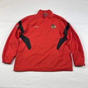 NHL Reebok Center Ice Chicago Blackhawks Mens Pullover Windbreaker Jacket  XL